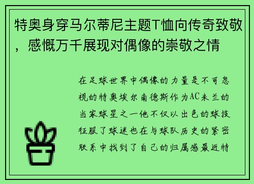 特奥身穿马尔蒂尼主题T恤向传奇致敬，感慨万千展现对偶像的崇敬之情